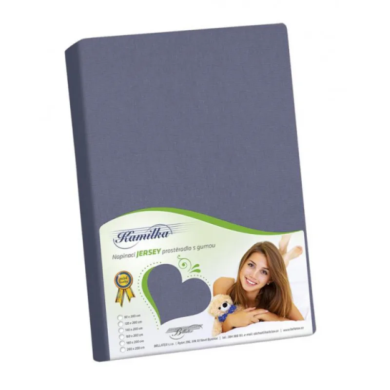 Bellatex Prostěradlo jersey - tmavě šedá - 140x200 cm