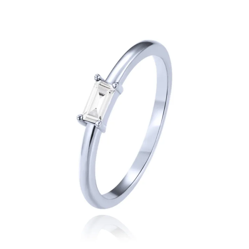 Strieborný prsteň s bielymi zirkónmi MINET JMAN0639SR, 55, 1.35 g