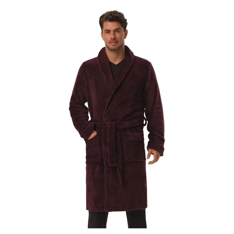 Pánsky mäkký župan Hustle bordový XXL