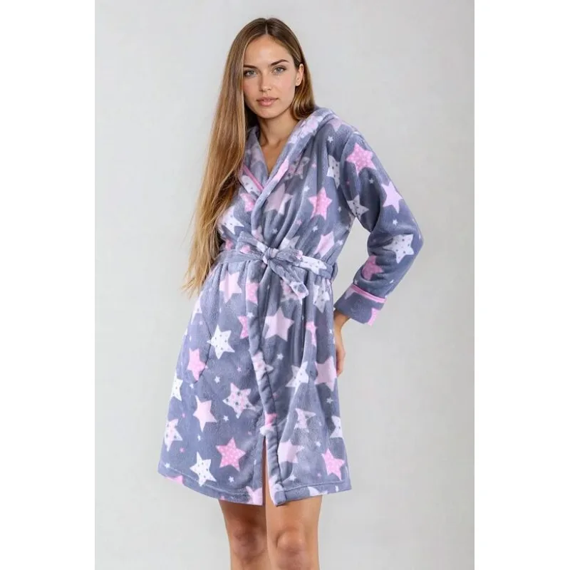 Dámsky župan Hollywood sivý L