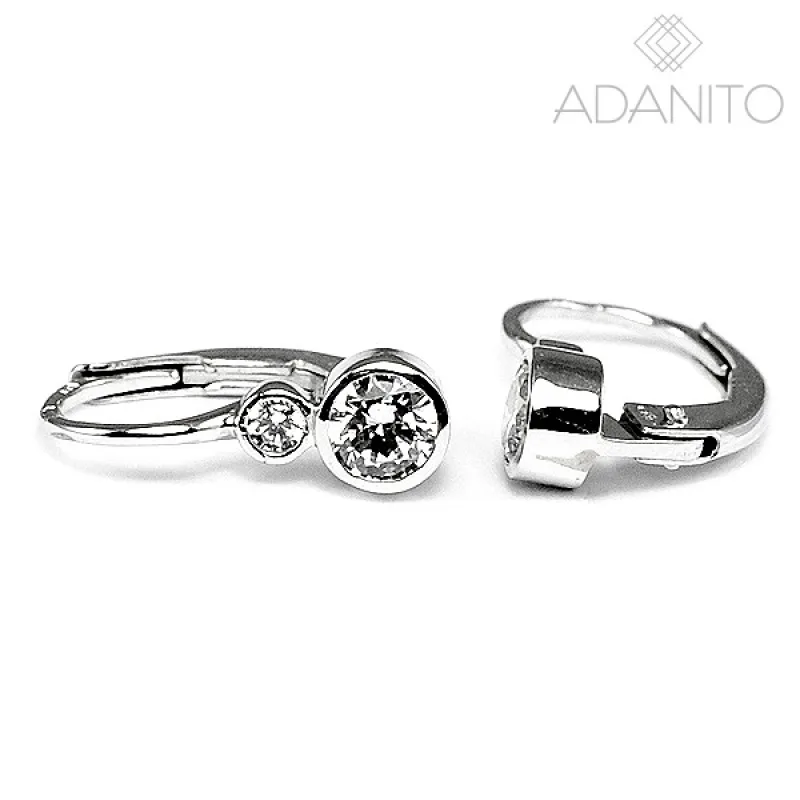 Zlaté náušnice so zirkónmi z bieleho zlata ADANITO BRN0687S, 2.04 g