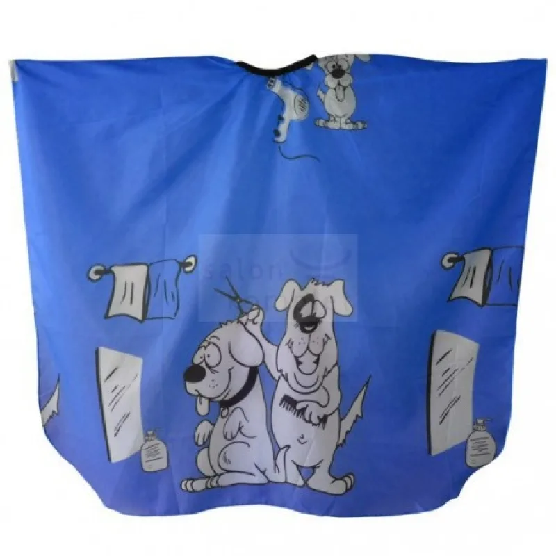 SALON KOMPLET Detská pláštenka na strihanie vlasov PSÍCI - modrá