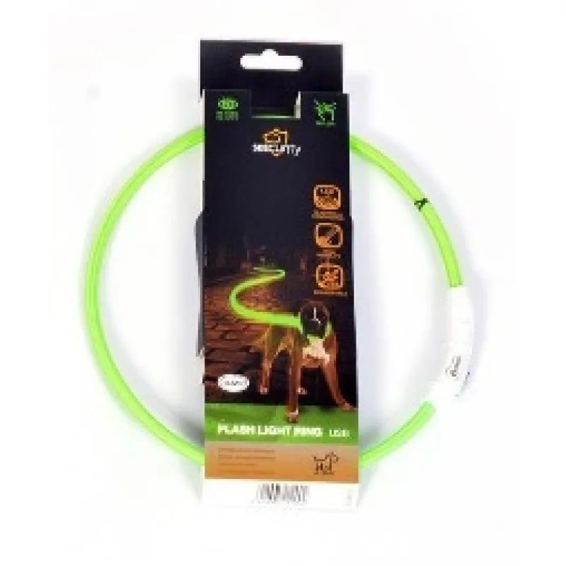 Obojok DUVO+ LED Svietiaci dog zelený nylonový L