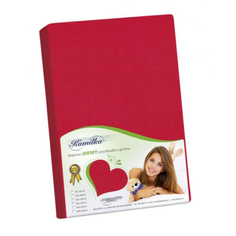 Bellatex Prostěradlo jersey - červená - 160x200 cm