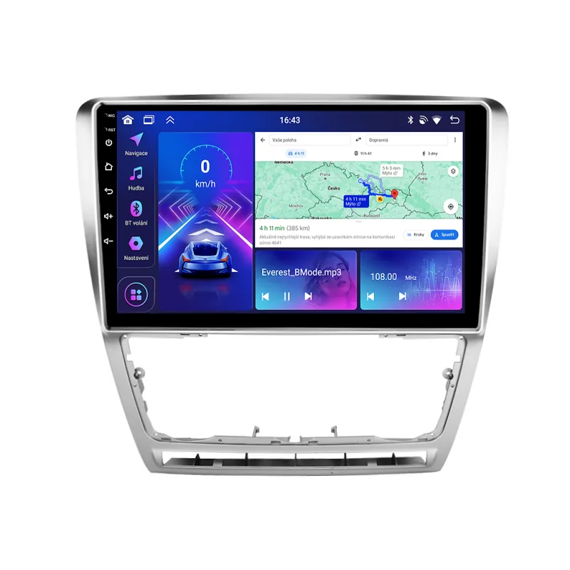 Bmode 2DIN autorádio BEV02 Android, Škoda Octavia II B093