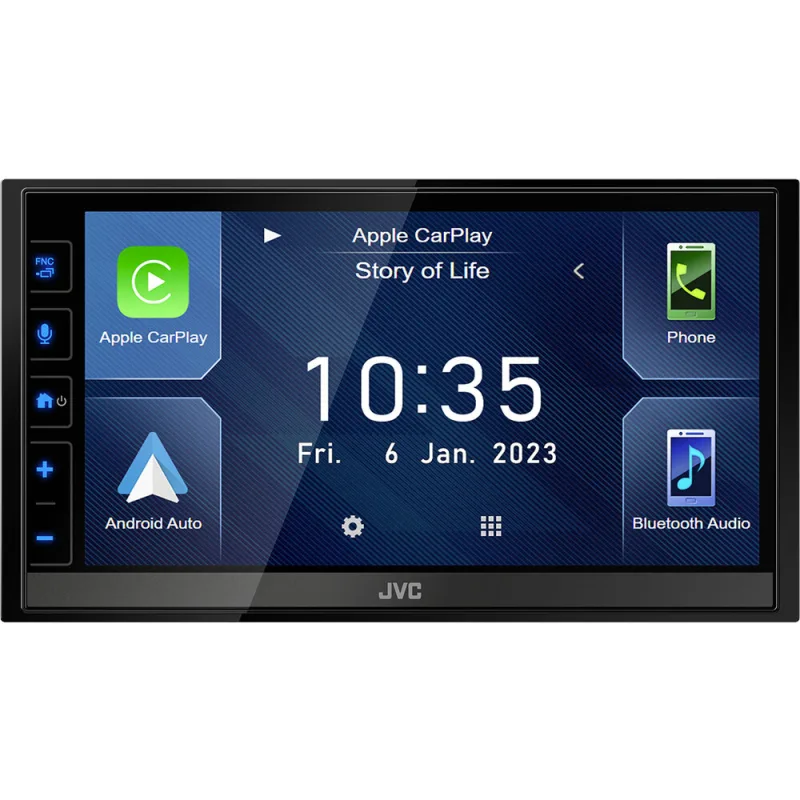 JVC 2DIN DAB+ / FM autorádio/6,8" displej/USB/AV/Bluetooth/Bezdrát Apple CarPlay / Android Auto KW-M785DBW