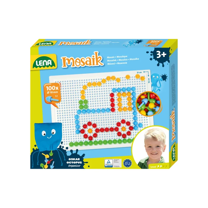 Lena Mozaika klobúčik 1cm hladký 100ks v krabici 24x21x3,5cm