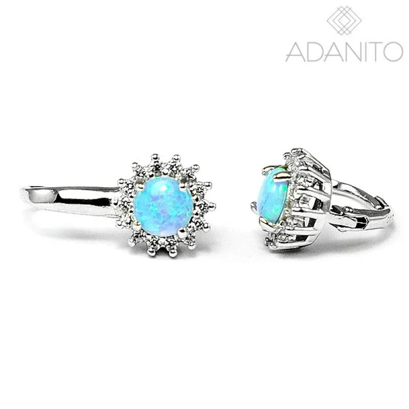 Strieborné opálové náušnice so zirkónmi ADANITO SSN013293LB