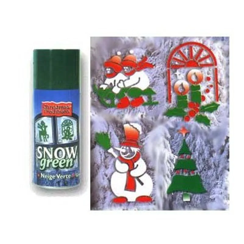Z GOOD MARK CHRISTMAS TRADITIONS Snow Spray Green 150ml - vianočný dekoratívny sneh v spreji - zelený