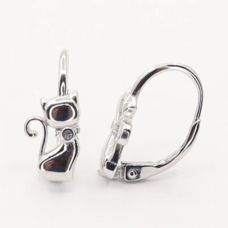 Strieborné náušnice s klasickým zapínaním KA E4596LB