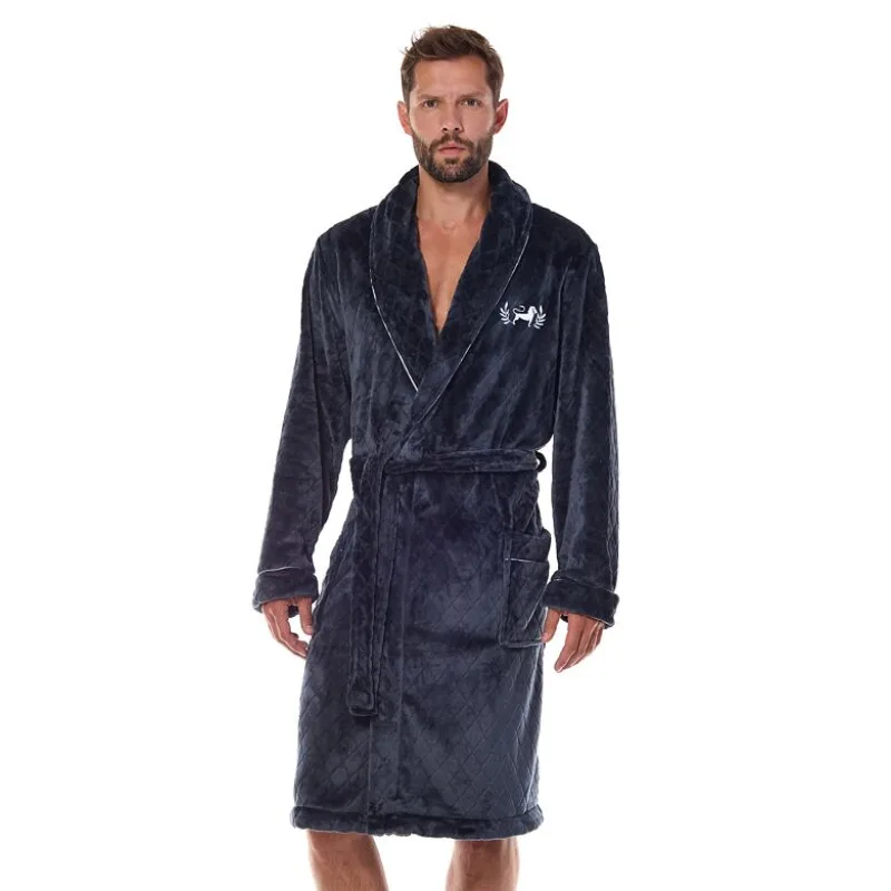 Pánsky župan Ready II sivý s vytlačeným vzorom XL