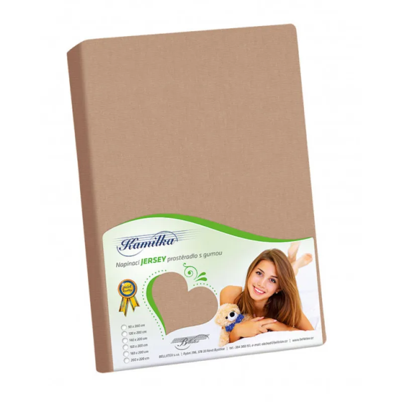 Bellatex Prostěradlo jersey - kávová - 140x200 cm