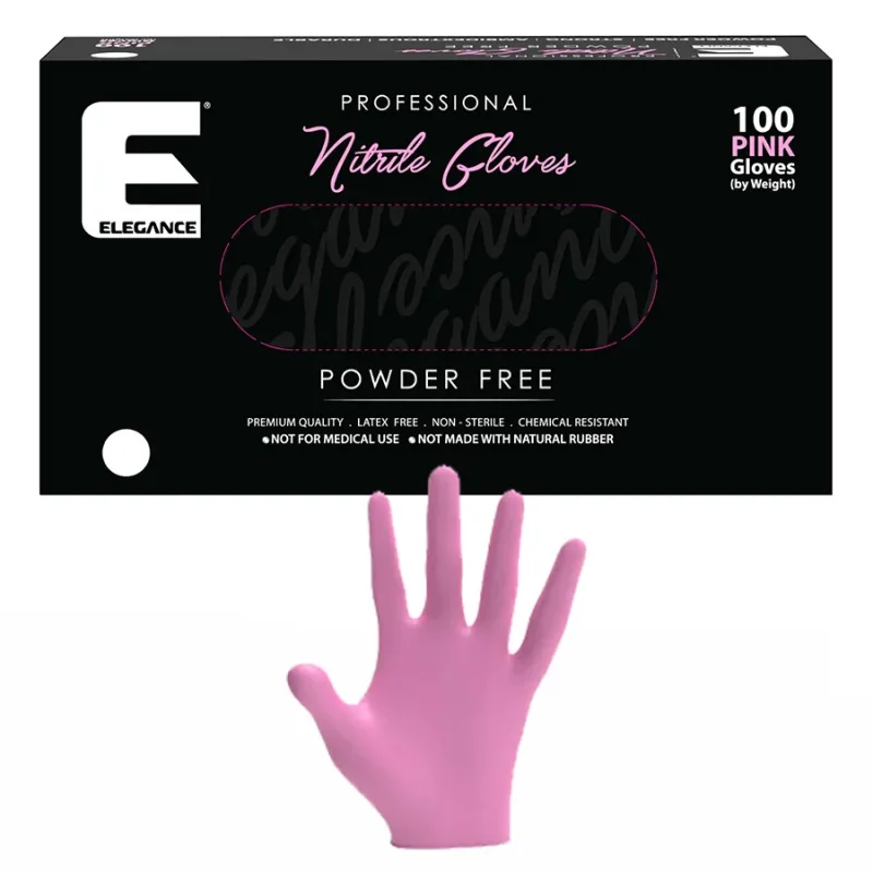 Ružové profesionálne nitrilové rukavice ELEGANCE Nitrile gloves S - Pink 100ks