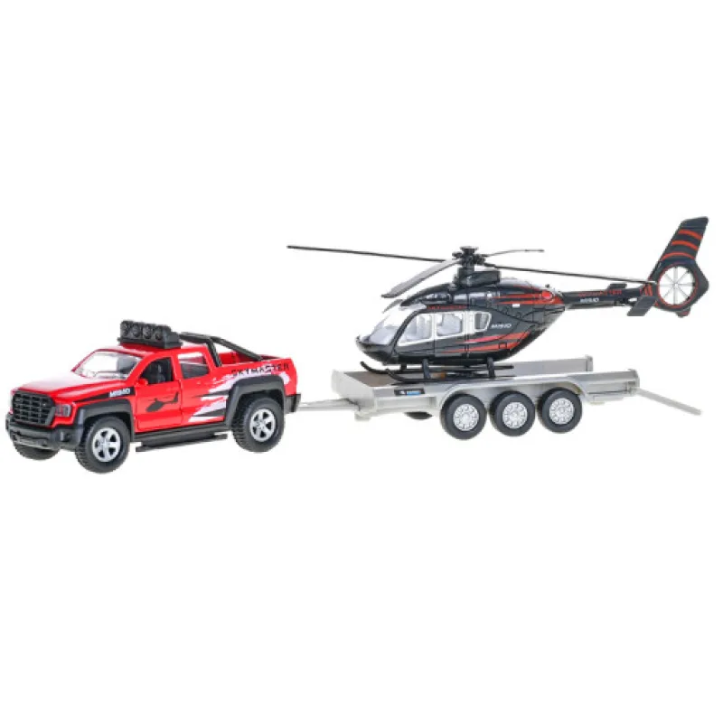 Kids Globe Traffic terénní auto s vrtulníkem na zpětný chod