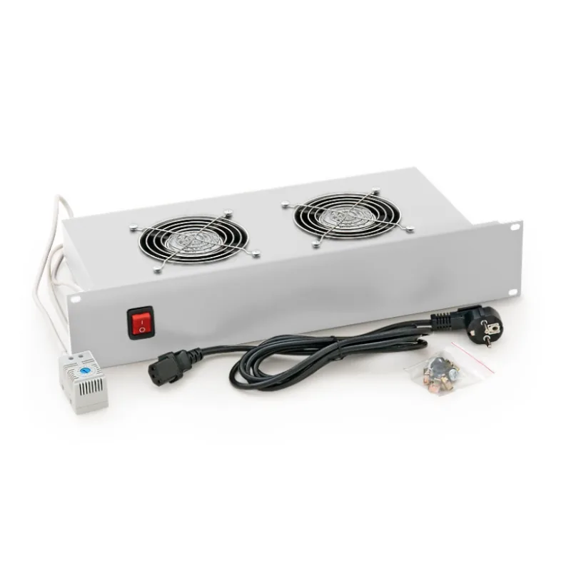 TRITON 19" horiz.vent.j.2xVent.-220V/46W termost.2U šedá RAC-CH-X01-A1