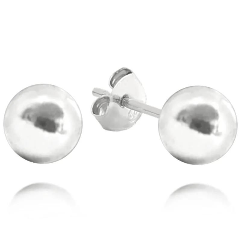 Strieborné náušnice guličky 8 mm MINET JMAN0031SE08