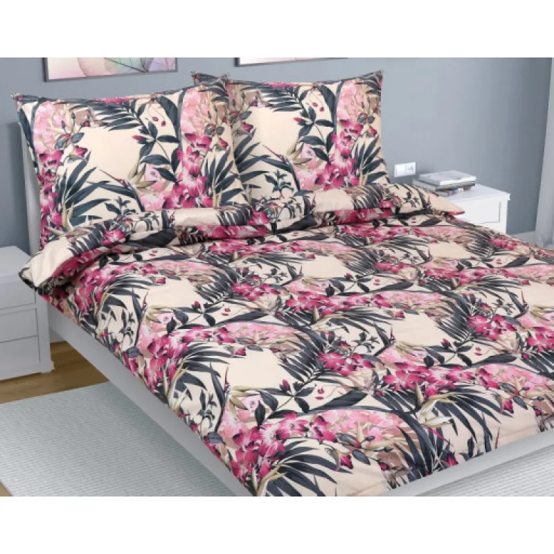 Bellatex Povlečení bavlna, Amarylka růžová - 180x220, 2ks 70x90cm