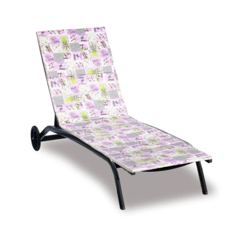 Bellatex Polstr na plážové lehátko, Patchwork lila - 55x195 cm