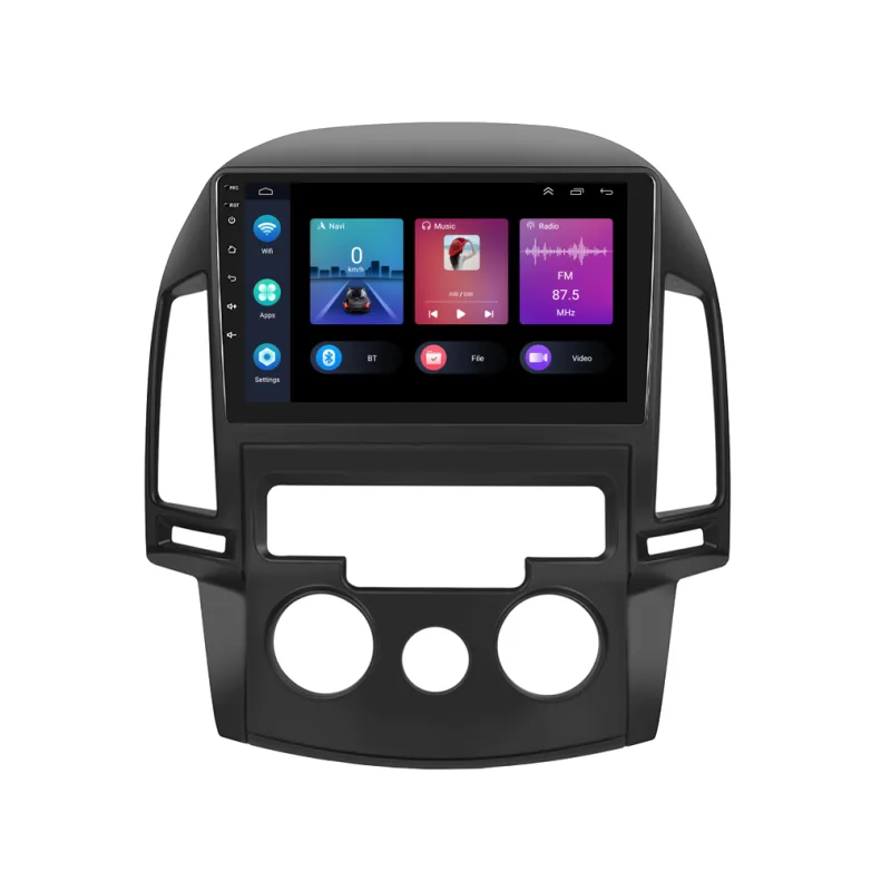 Podofo 2DIN autorádio PEV87 Android, Hyundai i30 s manuální klimatizací B318