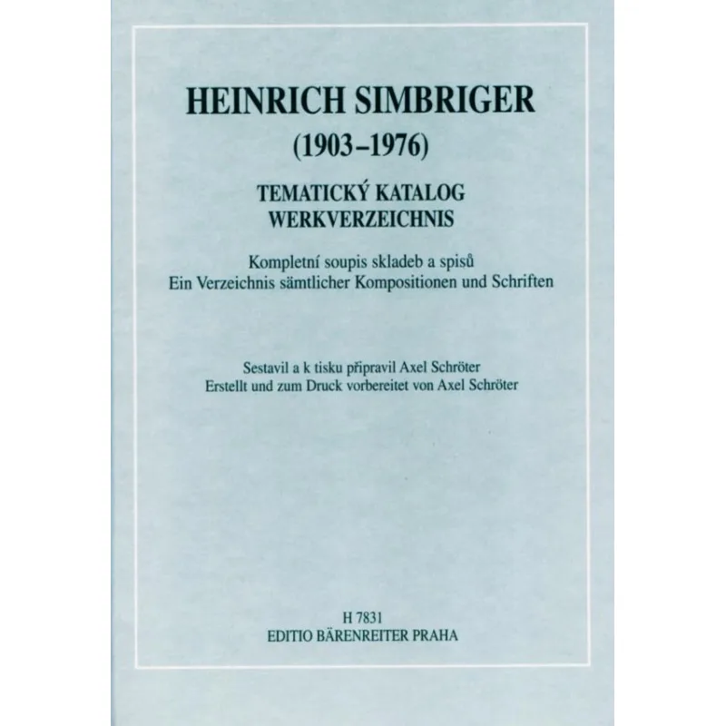 Bärenreiter Heinrich Simbriger (1903-1976) - tematický katalog
