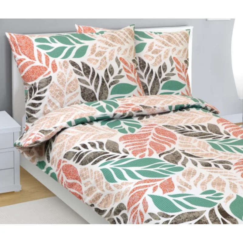 Bellatex Povlečení bavlna, Variace podzimní zelená - 140x200, 70x90 cm