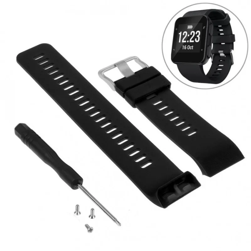 Silikonový řemínek černý pro Garmin Forerunner 30 a 35 ESES 1530000633