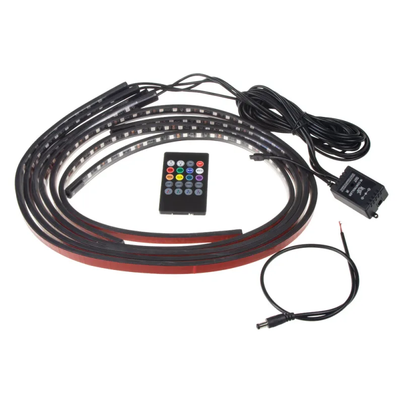 LED podsvětlení vnitřní/vnější RGB 12V, IR , 4 pásky 95rgb-set07-1