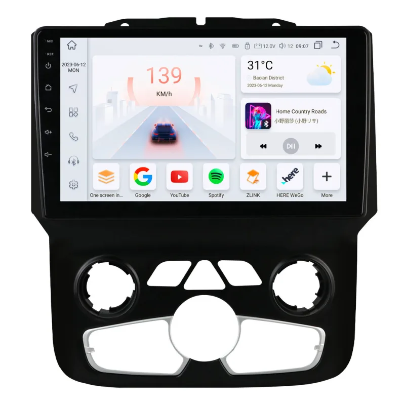 HIZPO KXRAM9002 Autorádio 9" Android pro Dodge RAM 1500, 2500, 3500 - digitální klimatizace Model: S9006 (6+64GB) CHR4682_S90