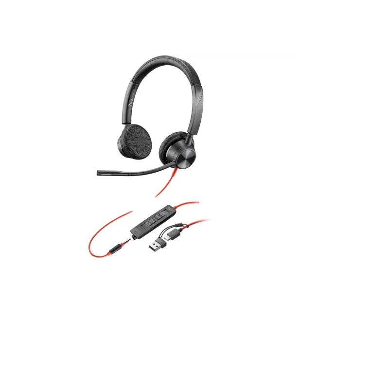 PLANTRONICS POLY BLACKWIRE 3325,TEAMS,USB-C,USB-C/A ADAPTER 8X222AA