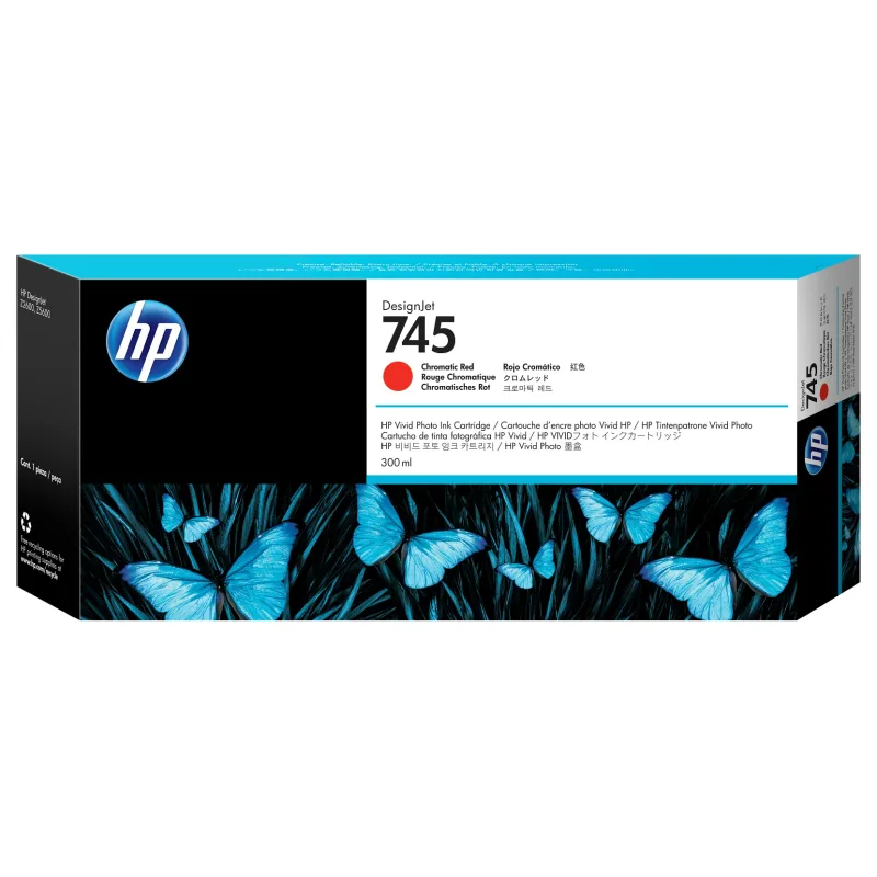 HP 745 inkoustová náplň chrom. červená, F9K06A F9K06A