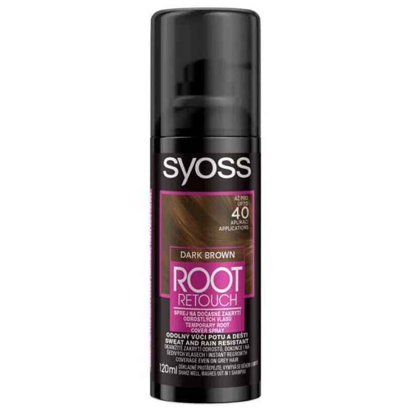 SYOSS Root Retouch DARK BROWN 120ml - tónovacia farba na odrasty v spreji - tmavo hnedá