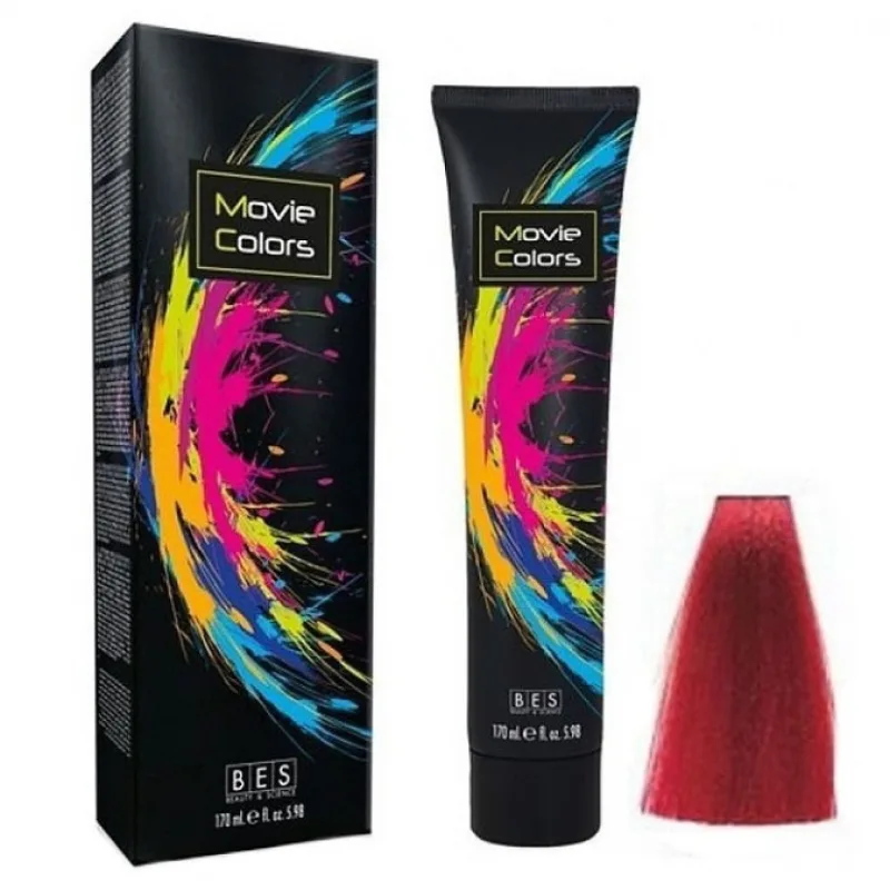 BES Movie Colors Red - gélová farba na vlasy bez amoniaku 170ml - červená