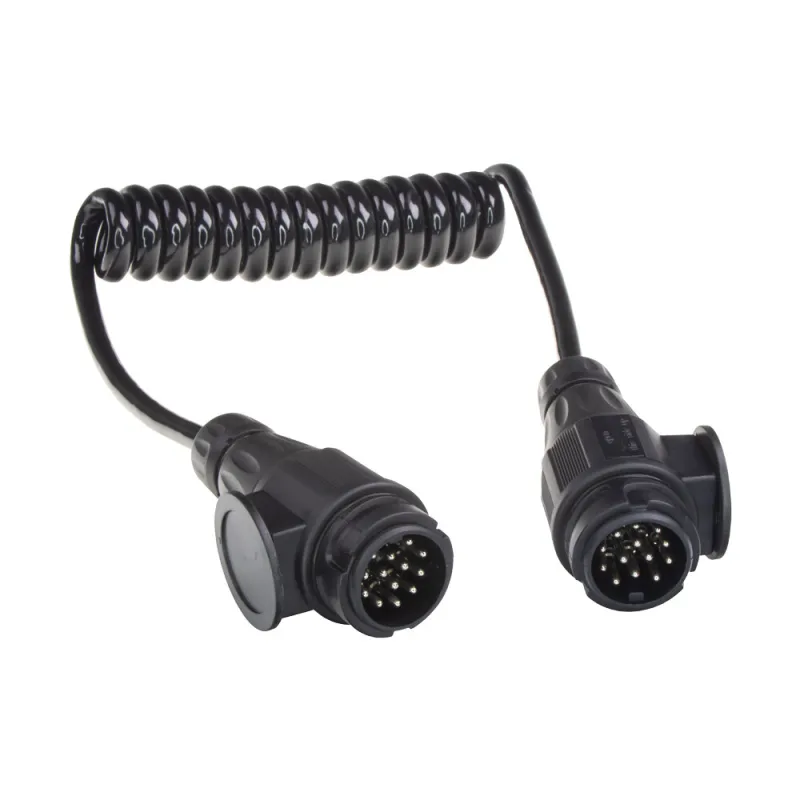 Prodlužovací kabel 2 m spirálový 13 žílový, 2x zástrčka, 13pin 12V trc03