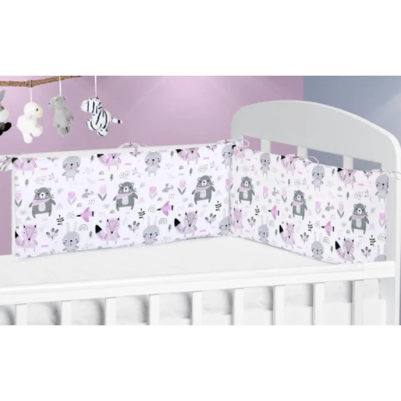 Bellatex Mantinel do dětské postýlky, Zvířátko růžová - 60x28 cm