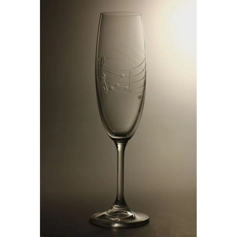 DaMirs Sada 6 skleniček na sekt - noty (220ml)