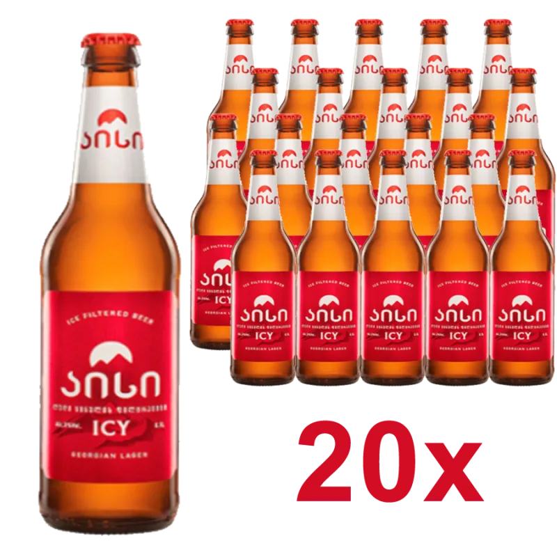 Gruzínske Pivo ICY 11° - 5% alk - 20x0.45 L