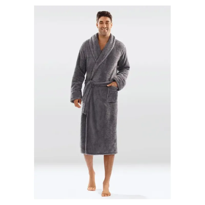 Pánsky huňatý župan 130 sivý L