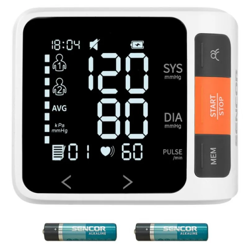 SENCOR SBD 0900WH Tlakomer na zápästie - digitálny s LCD displejom