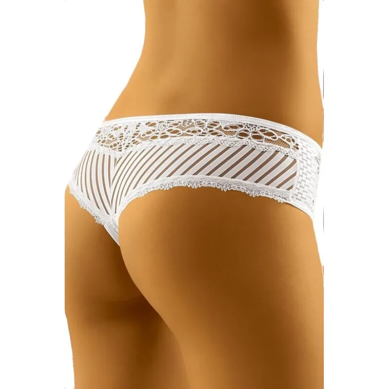 Dámske brazilky s čipkou Gigua biele L