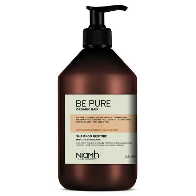 NIAMH Be Pure Restore Shampoo 500ml - obnovujúci šampón pre poškodené lámavé vlasy