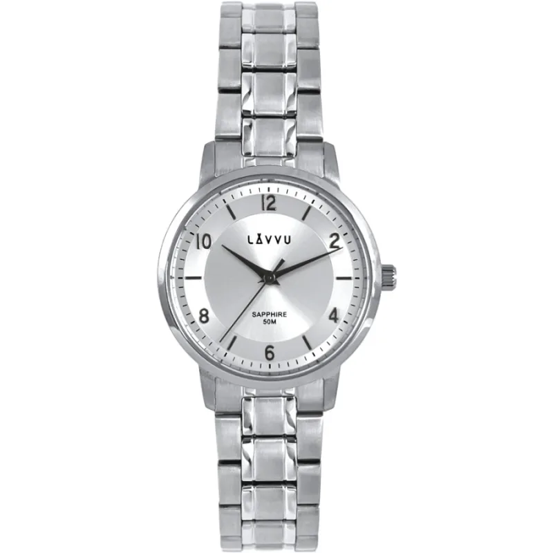 Strieborné dámske hodinky LINSELL so zafírovým sklom LAVVU LWL5060