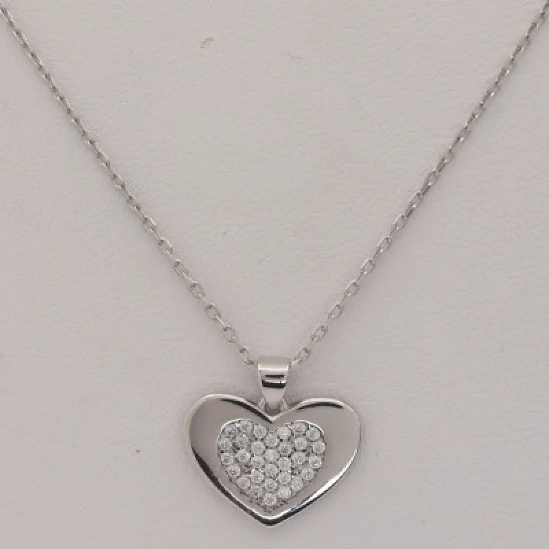 Zlatá retiazka srdce z bieleho zlata KA NNCV058W, 42-45, 2.40 g