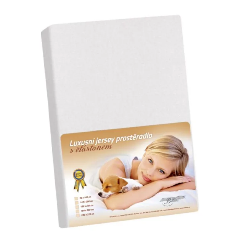 Bellatex Jersey prostěradlo s elastanem bílé - 160x200 cm