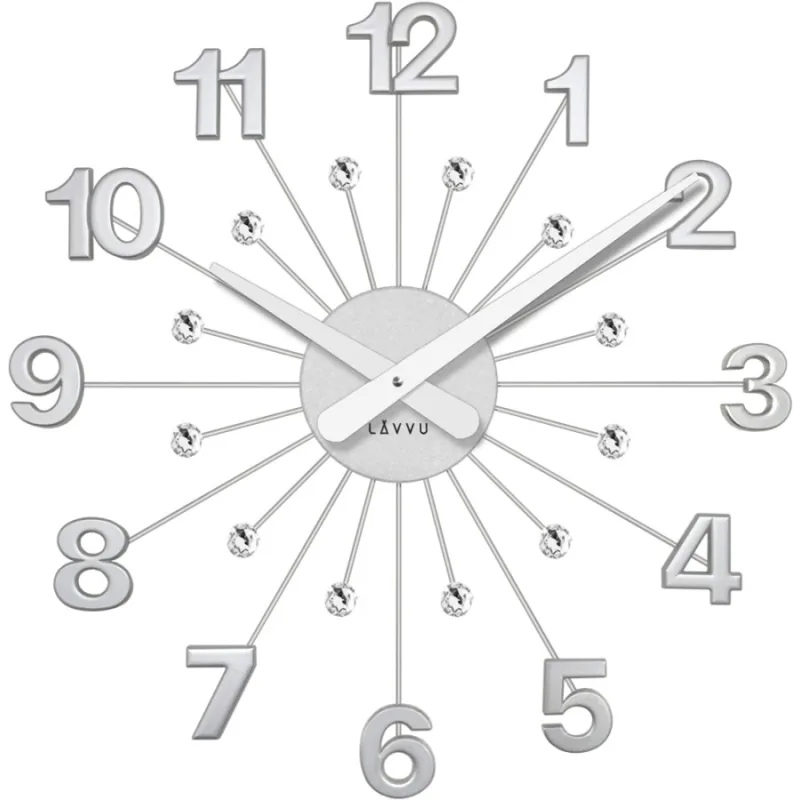 Strieborné nástenné hodiny Nuance ⌀49cm LAVVU LCT5010