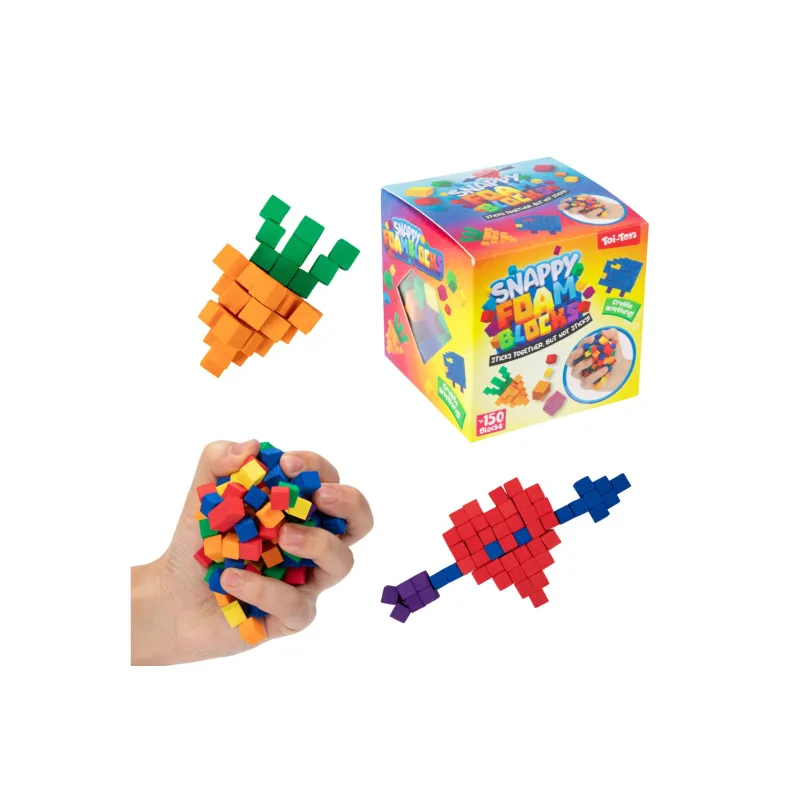 Teddies Stavebnica mini kocky penové samolepiace v krabičke 8x8x8cm