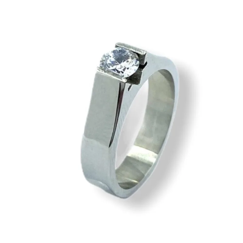 Prsteň z chirurgickej ocele s kameňom EXEED 232534, 54