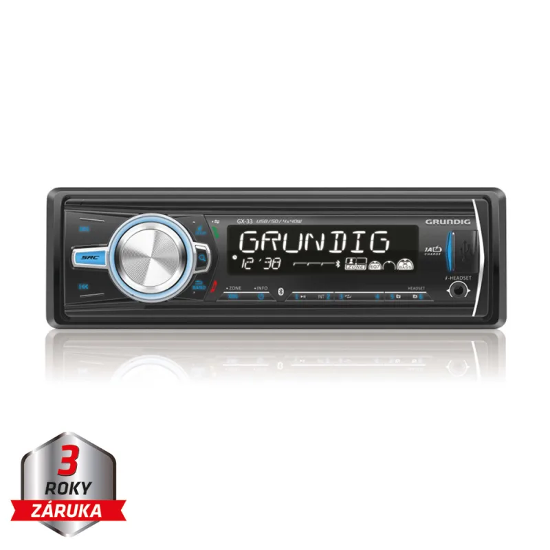 GRUNDIG autorádio bez mechaniky / Bluetooth / USB / SD / AUX / odním.panel GX-33