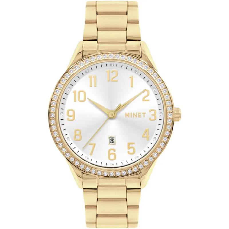 Zlaté dámske hodinky Avenue s číslami MINET MWL5319