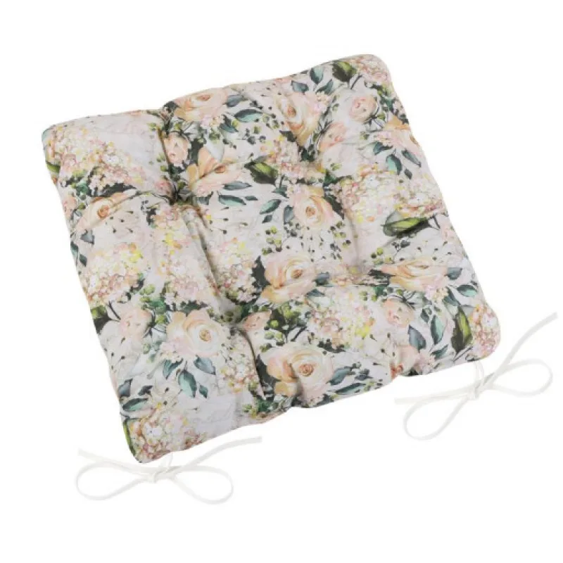 Bellatex Sedák EMA prošívaný - vanilková růže, 40 x40 cm