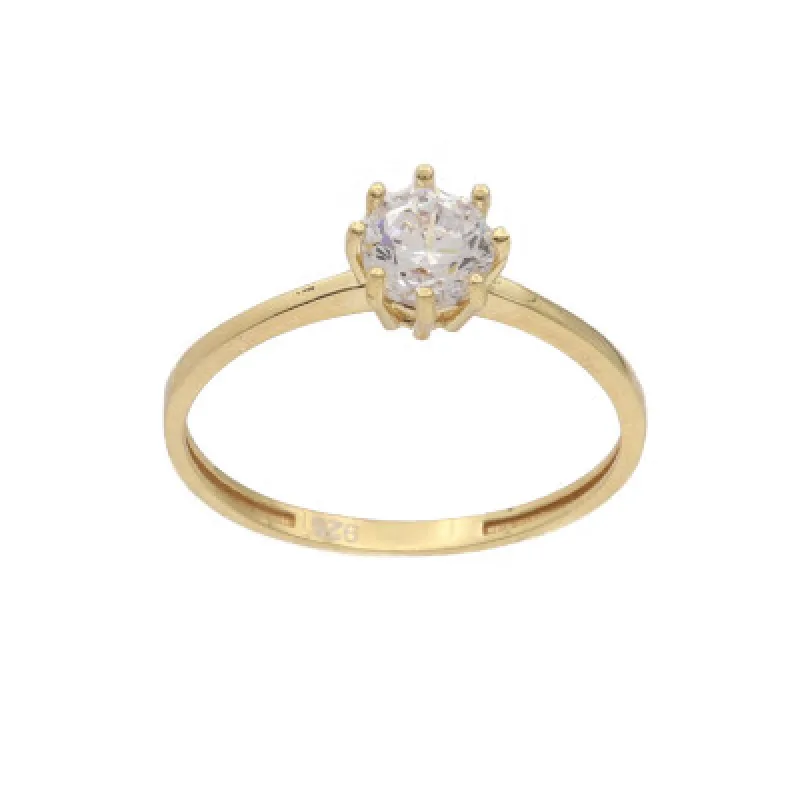 Zlatý prsteň so zirkónom KA RRCR100, 58, 1.10 g